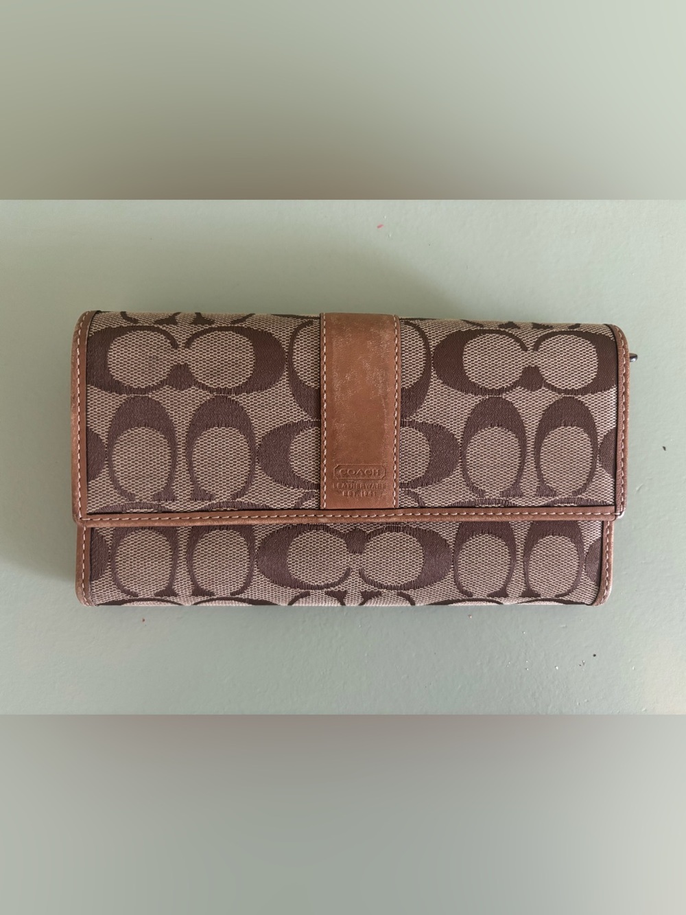 Coach Brown Signature Canvas Wallet